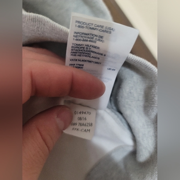 Tommy Hilfiger Mens Pullover Sweatshirt Light Grey White Crew Neck Heavy Cotton - Picture 11 of 11